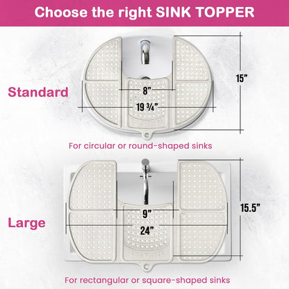 Foldable Sink Cover | Silicone Beauty Makeup Brush Cleaning Mat | Hot Tools Organizer | Bathroom Cover for Counter Space & Storage Saver | Traveling Must Haves | Standard, Pacific Blue